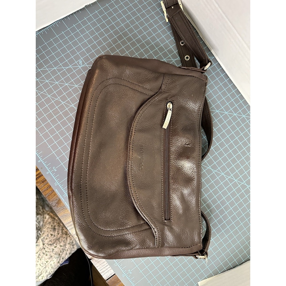 Stone & Co Genuine Leather Cordovan Color Purse, Adj Shoulder Strap,